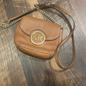 Michael Kors Tan Gold Crossbody Bag with Elegant Design